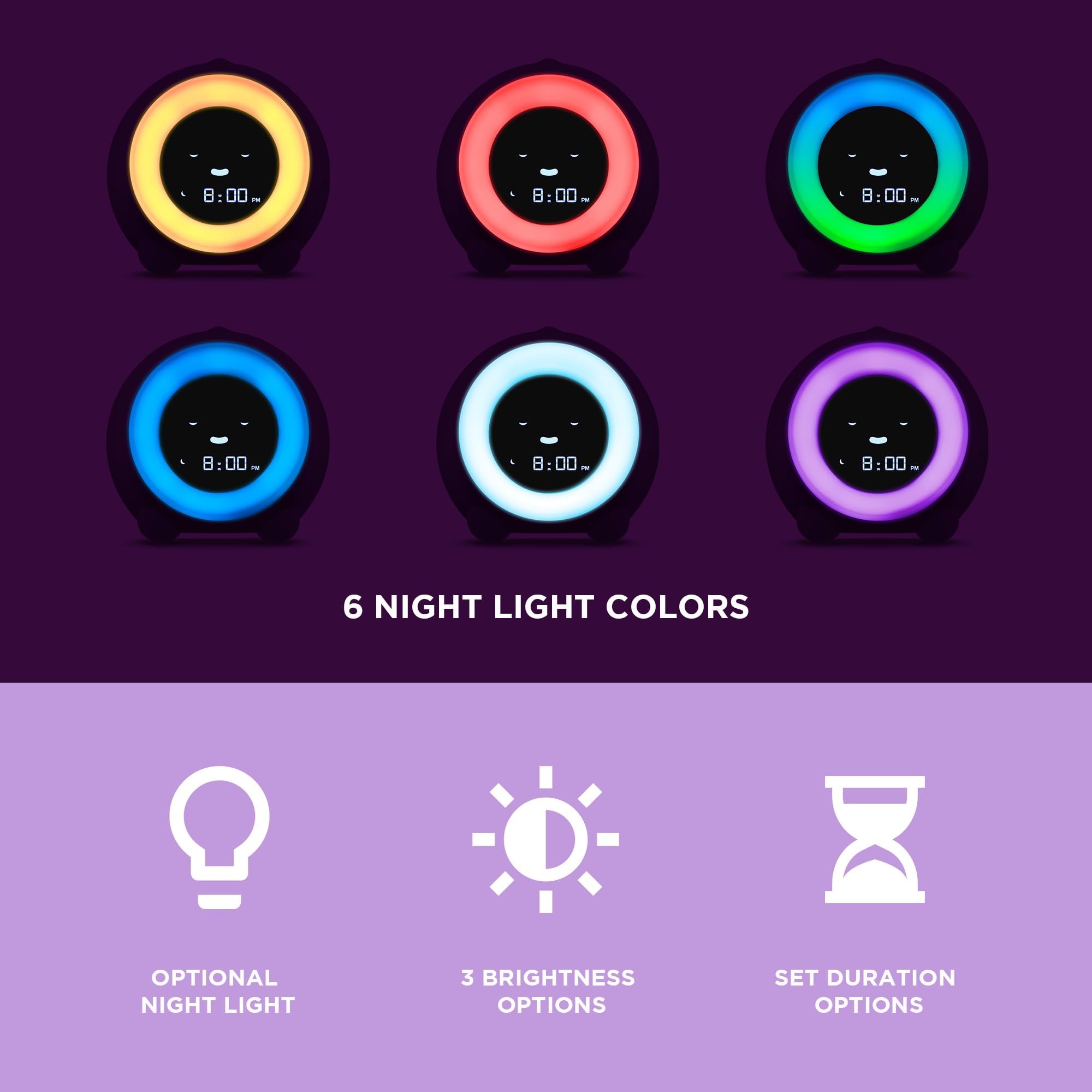 LittleHippo Mella night light with color options creates a calming bedtime glow.