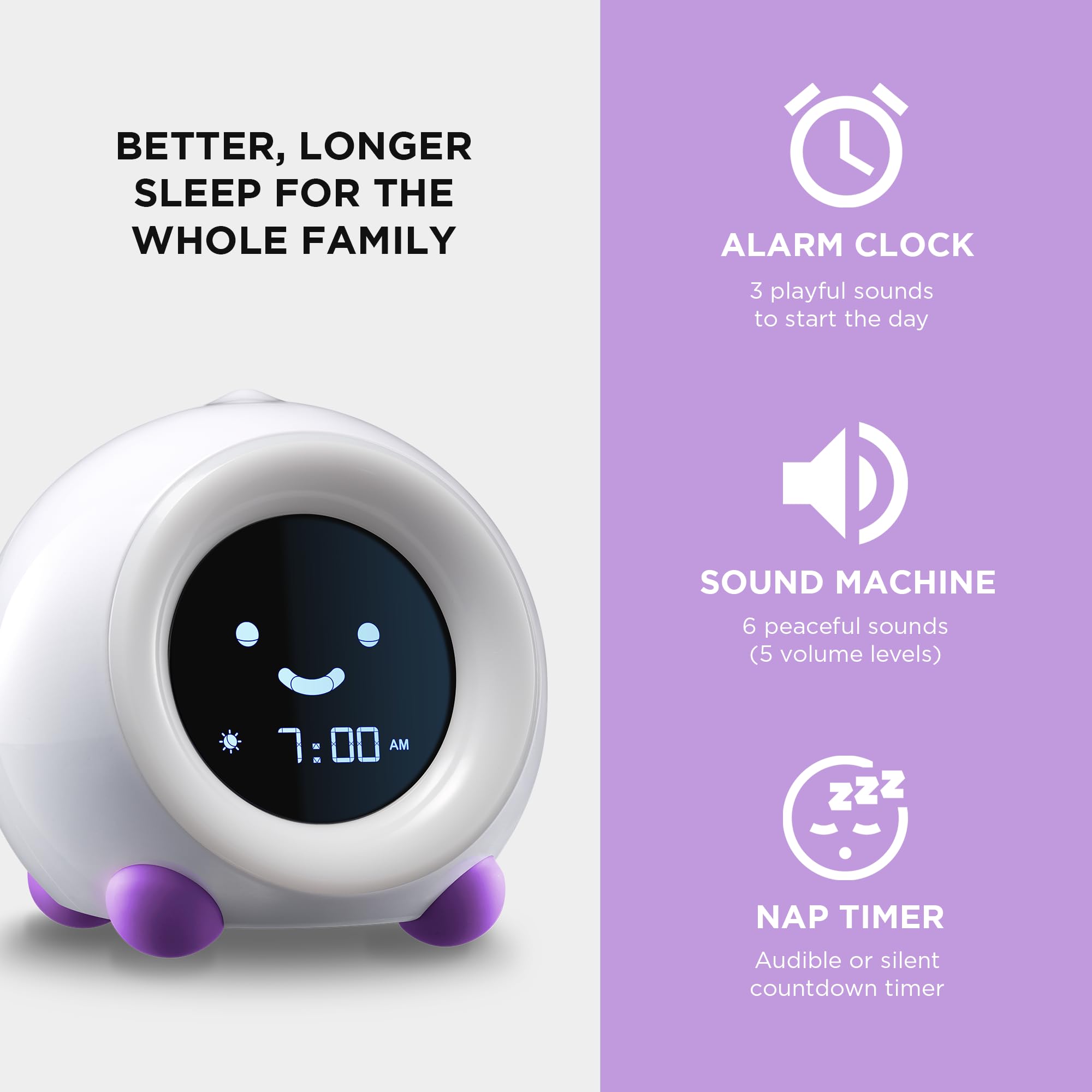 LittleHippo Mella sleep sounds offer six options for restful evenings.