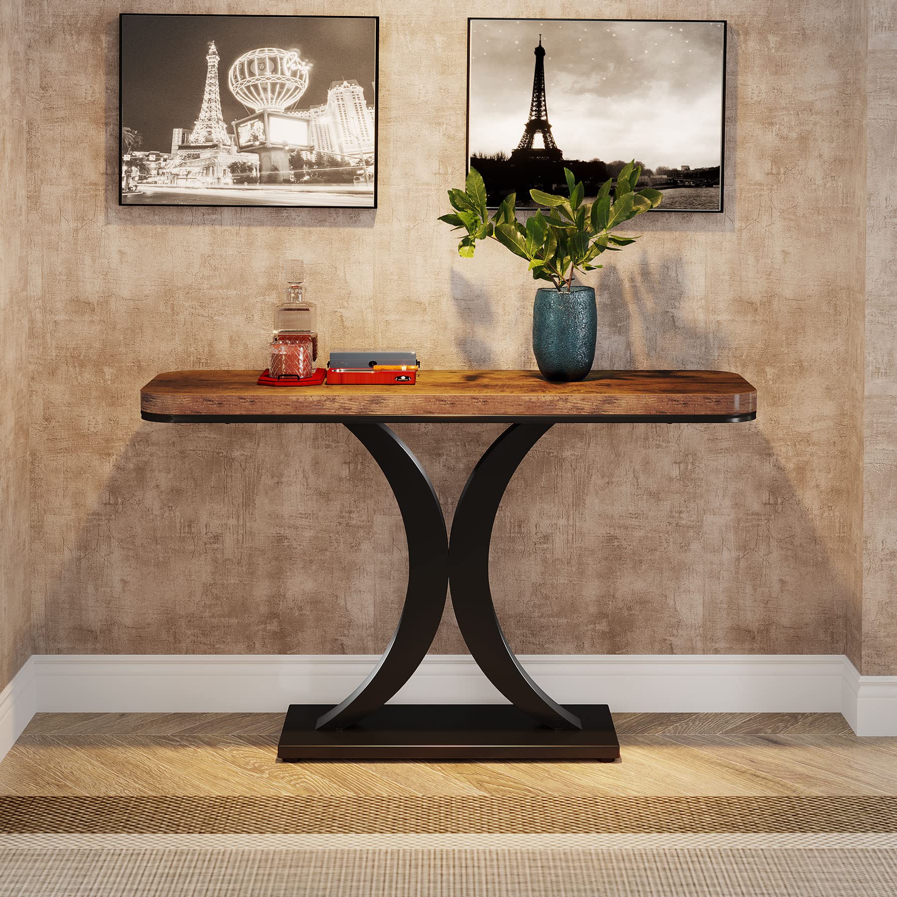LITTLE TREE compact console fits narrow hallways while adding warmth