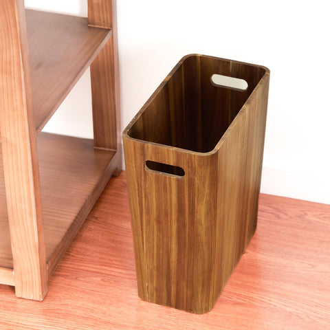 LiTY acacia wood waste basket handles provide comfortable grip.