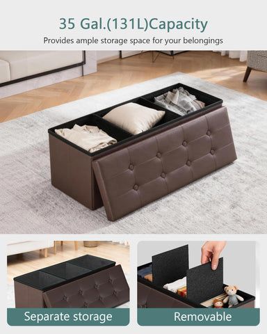 LITZFUR 43-inch bench in living room setup functioning as footrest and extra seating