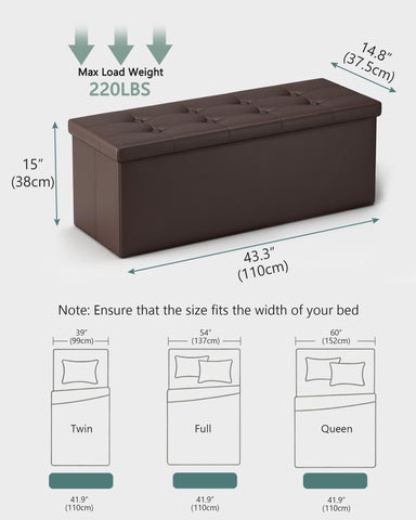 LITZFUR folding bench neatly stored under a bed for space-saving organization