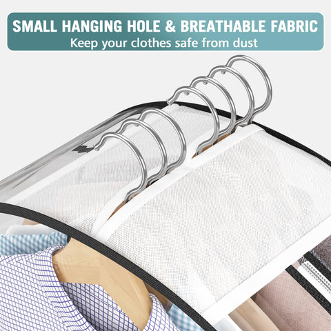 Liuoud 4-pack keeps open wardrobe organized for seasonal items and wrinkle prevention.