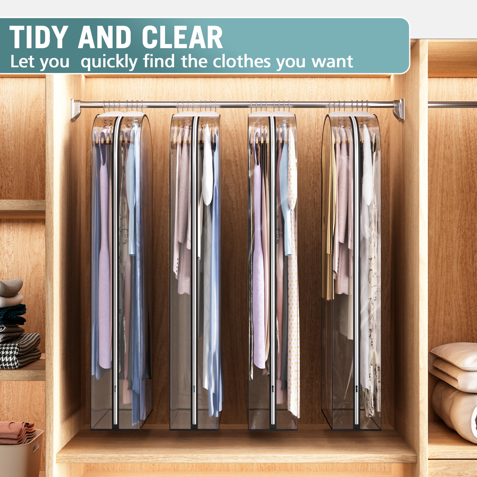 Liuoud four-pack keeps wardrobe tidy and seasonally organized.