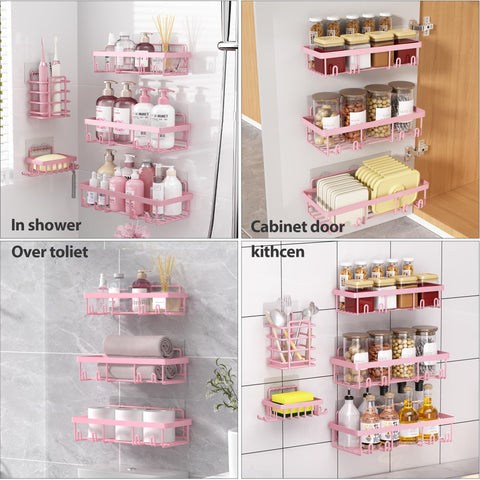 Liuoud bathroom organization setup demonstrates clutter-free shower storage