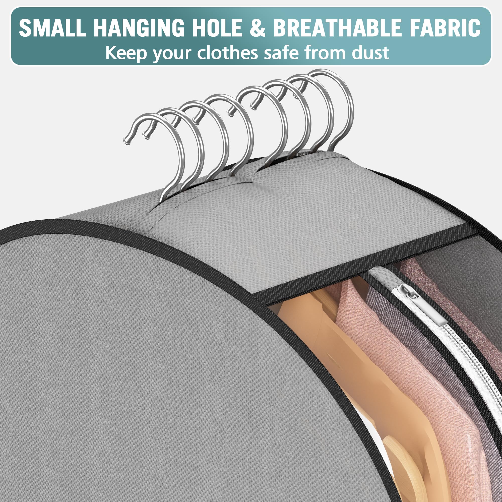 Liuoud breathable mesh fabric provides airflow for stored clothes.