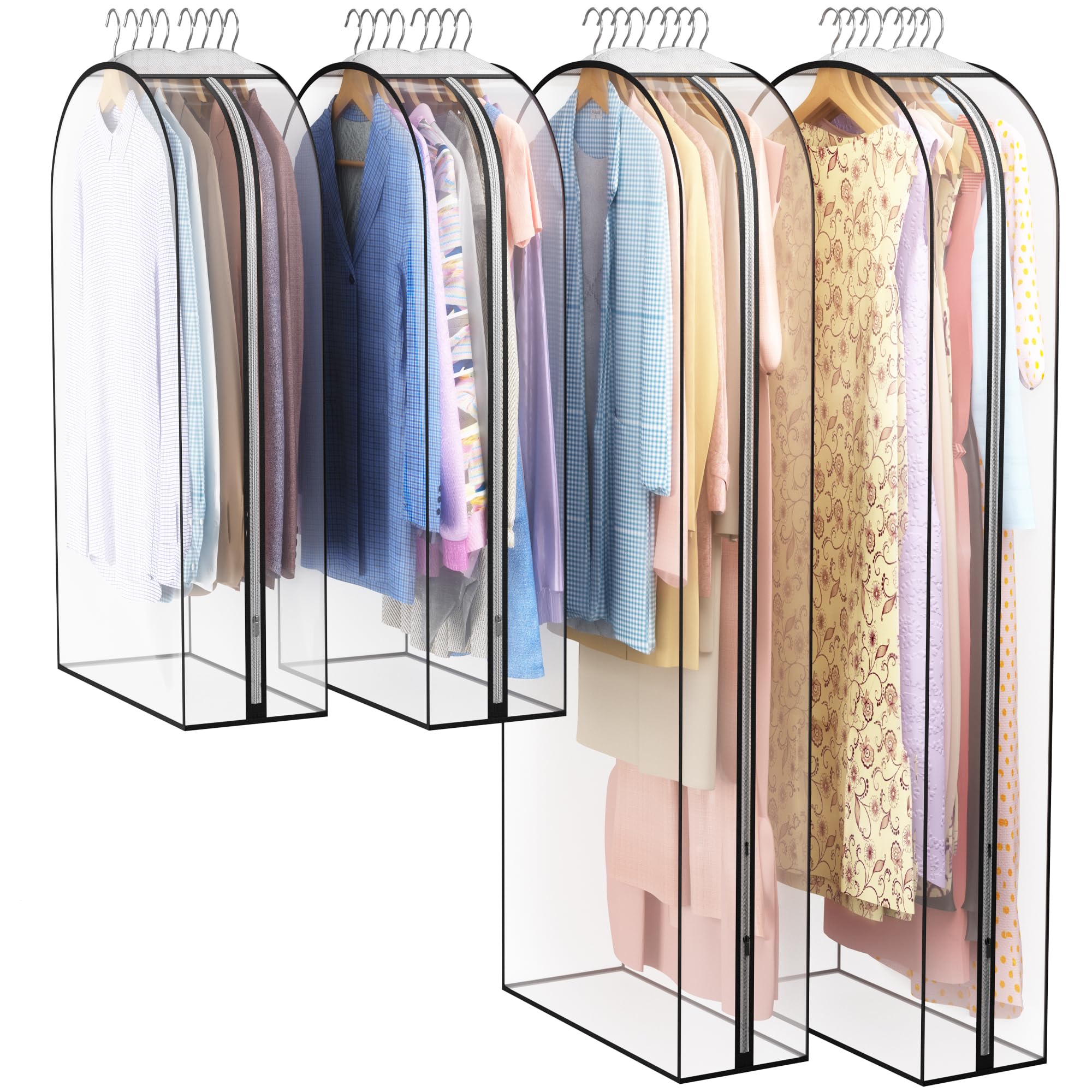 Liuoud clear garment bag 40-inch gusseted for wrinkle-free storage
