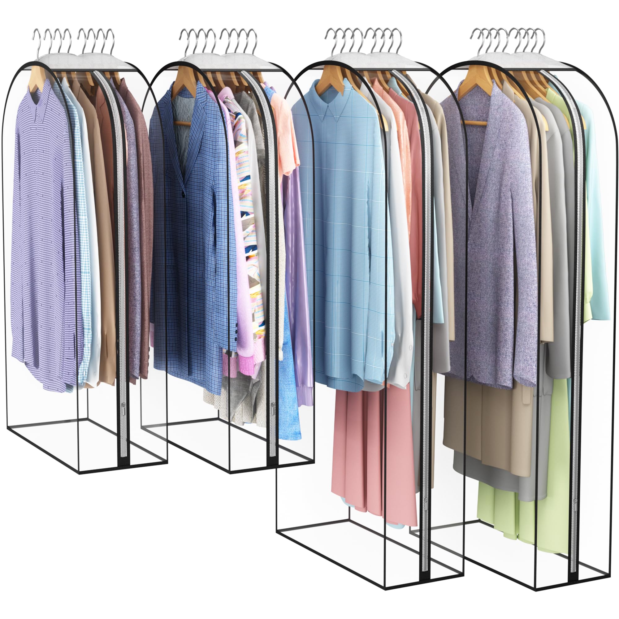 Liuoud clear garment bag shows a 50-inch dress at a glance for quick access.