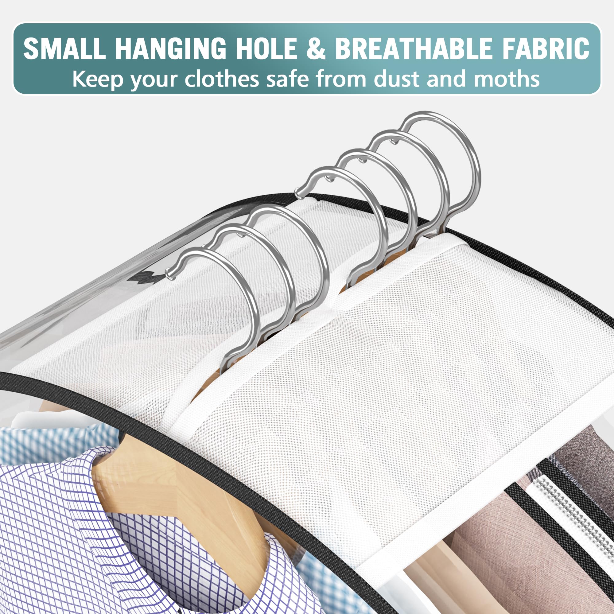 Liuoud clear garment bag breathable top keeps interior fresh