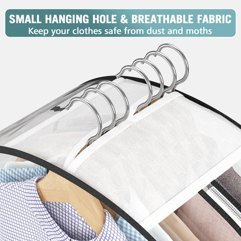 Liuoud clear garment bag breathable top keeps interior fresh