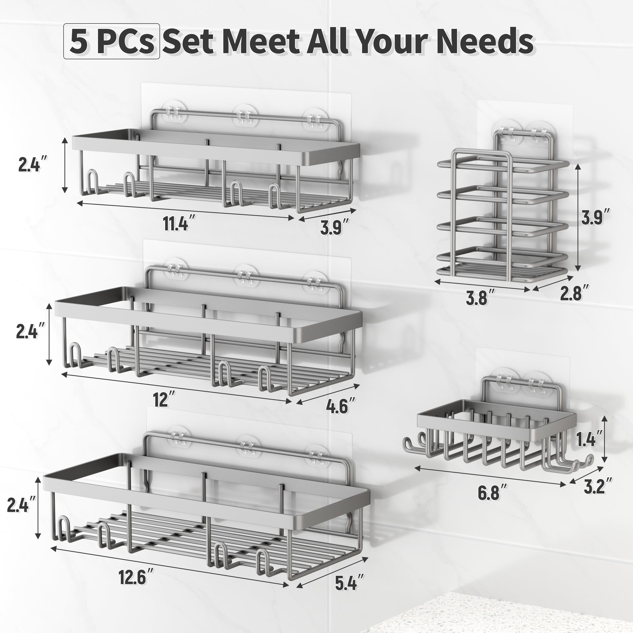 No-drill installation steps shown for convenient setup.