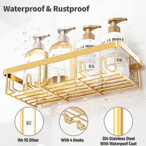 Liuoud rustproof stainless steel shower caddy resists humidity.