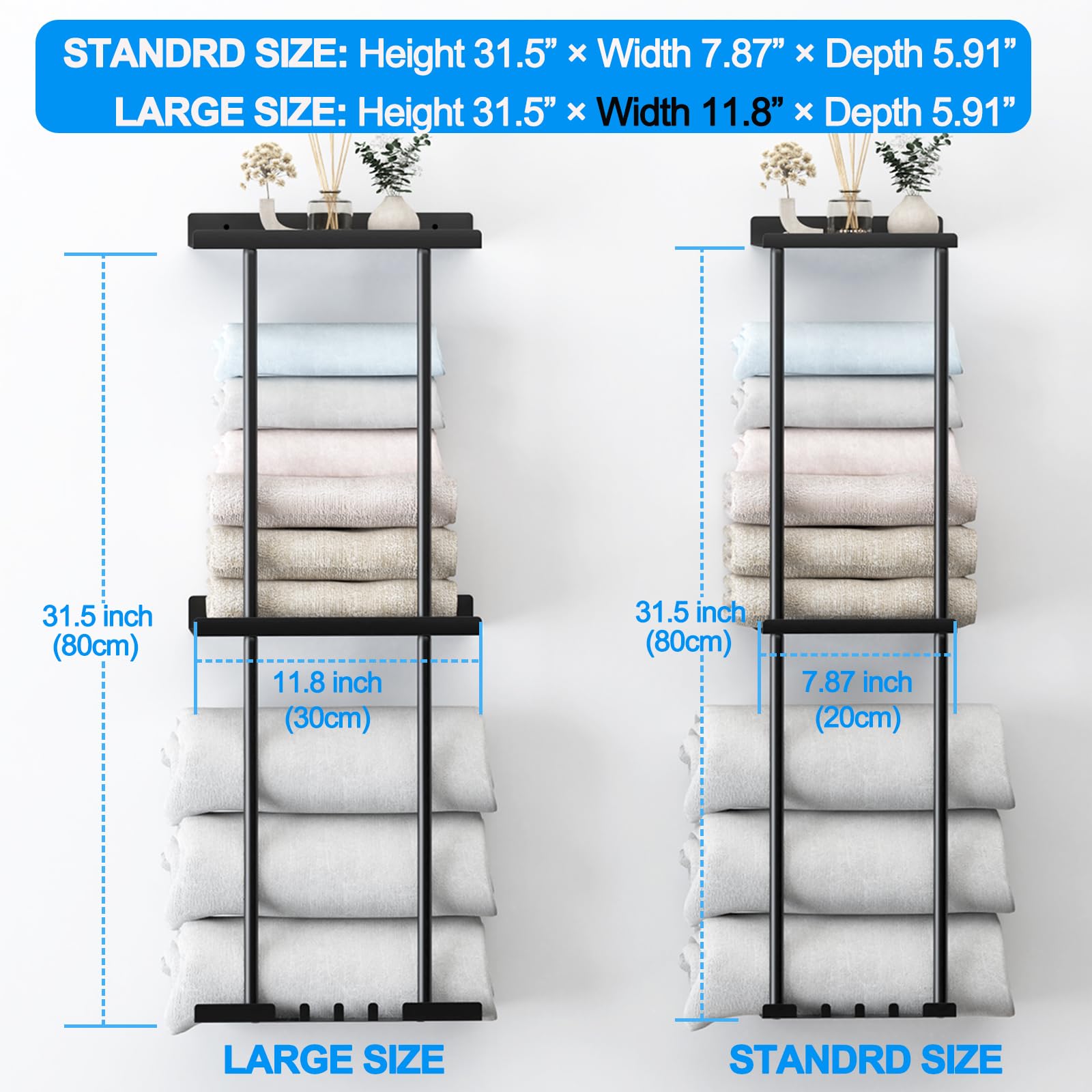 Liuoud towel rack black finish complements modern bathroom decor
