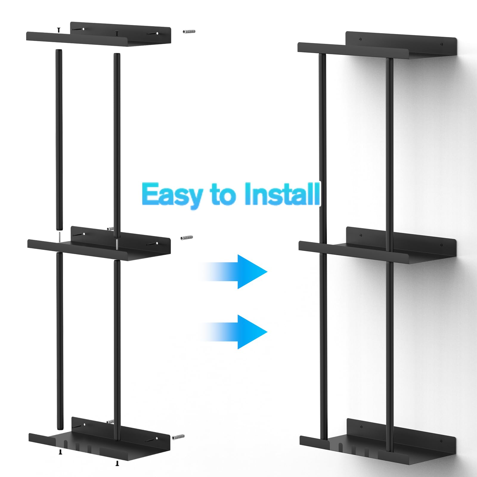 Liuoud towel rack installation on wall provides sturdy bathroom storage