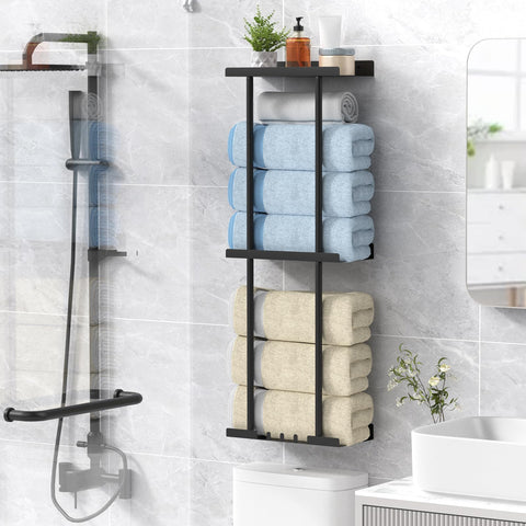 Liuoud towel rack mounted in a dorm or RV environment for compact storage