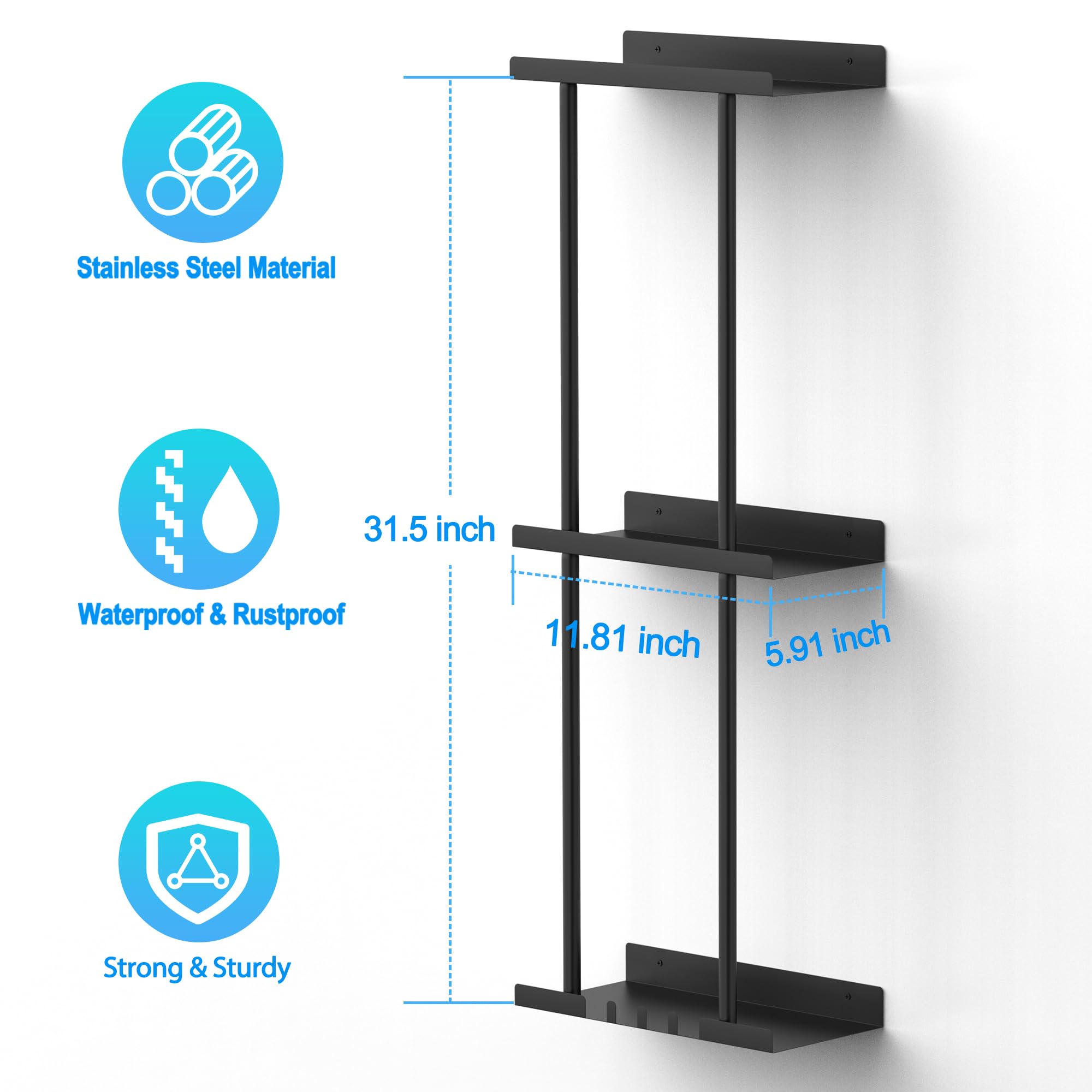 Liuoud towel rack with two-tier shelf for easy towel categorization