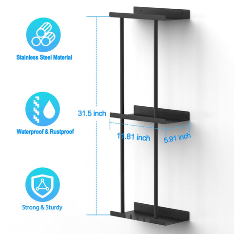 Liuoud towel rack with two-tier shelf for easy towel categorization