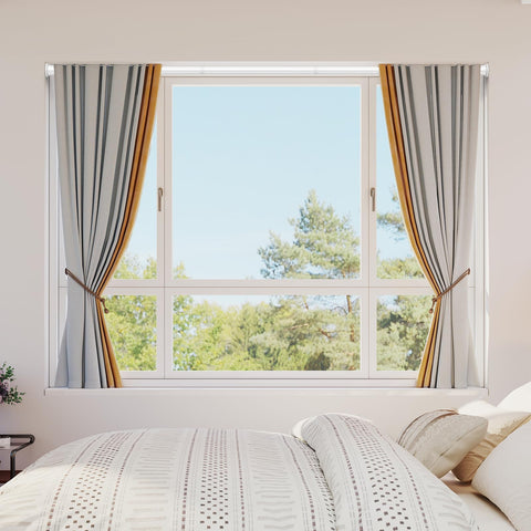 LiuReull 7-8 diameter curtain rod with stable support.