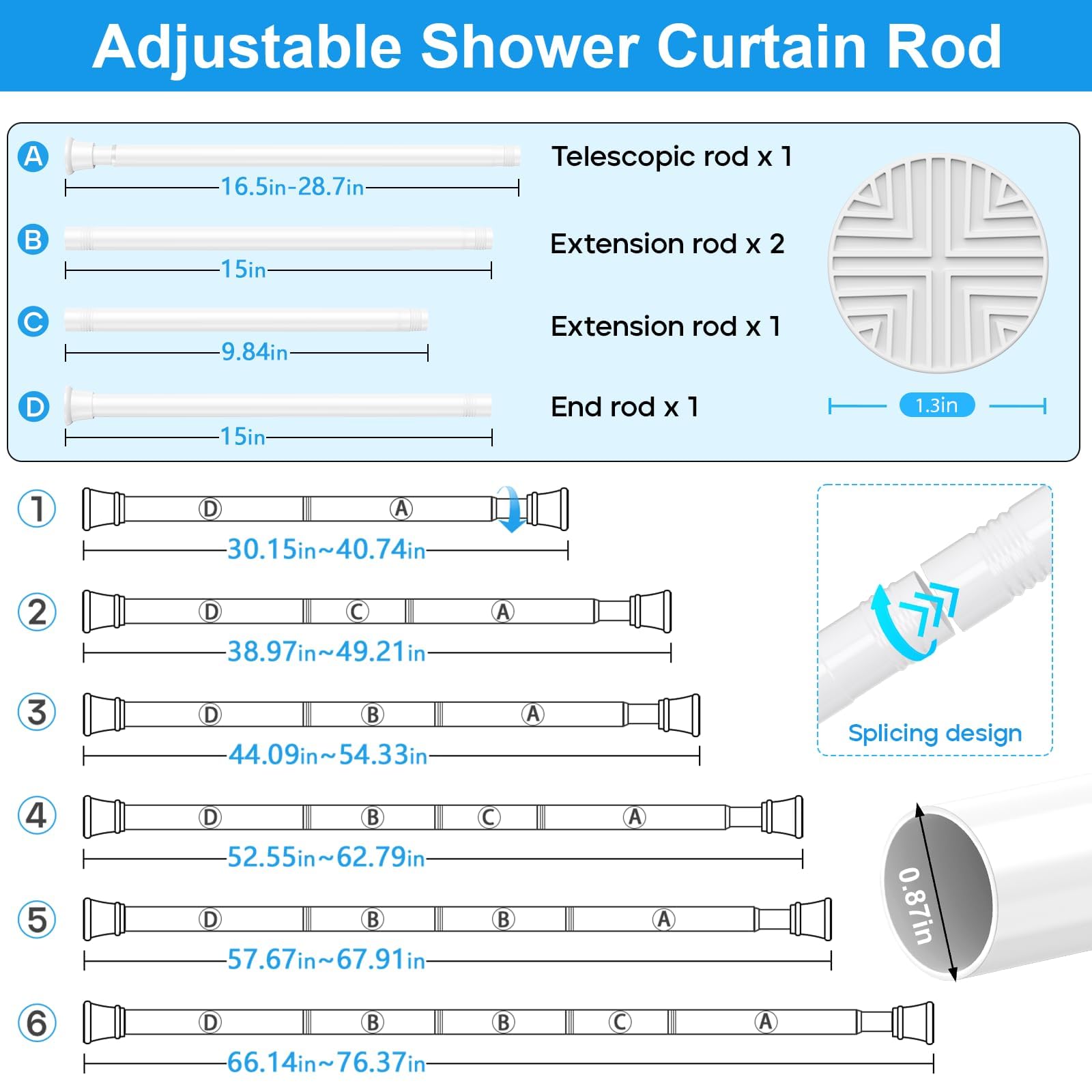 LiuReull rustproof steel curtain rod resists moisture.