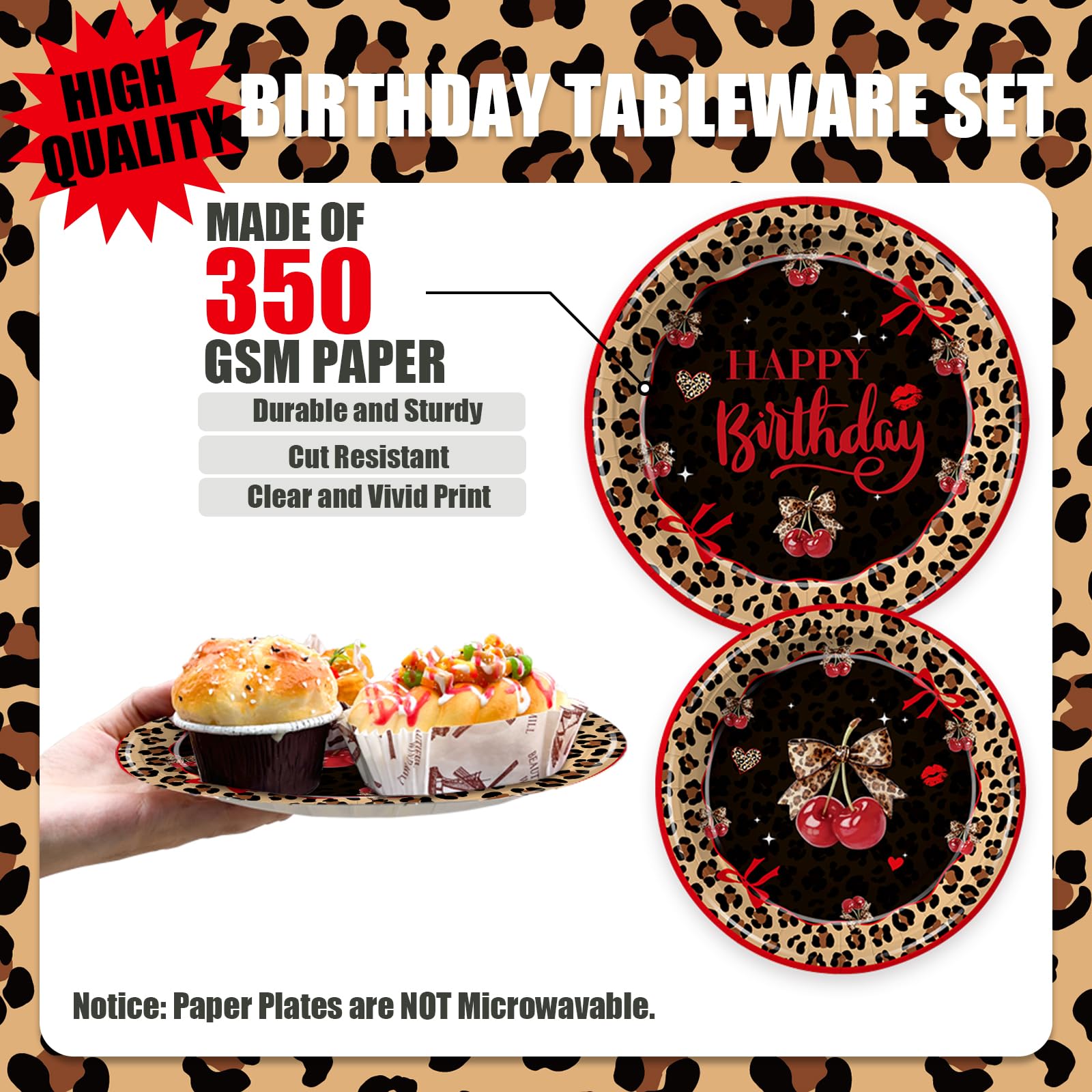 Liushugu leopard cherry napkins add color and spill coverage