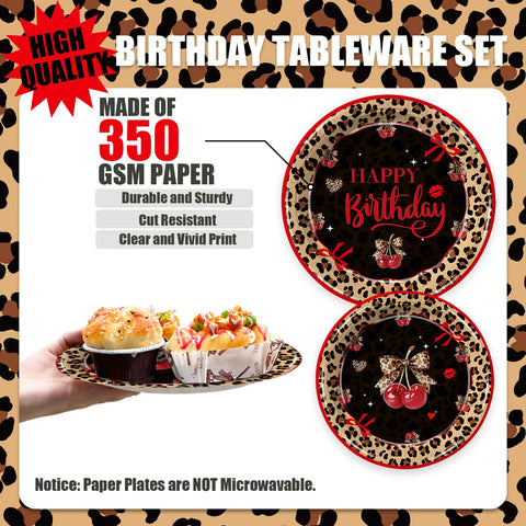 Liushugu leopard cherry napkins add color and spill coverage