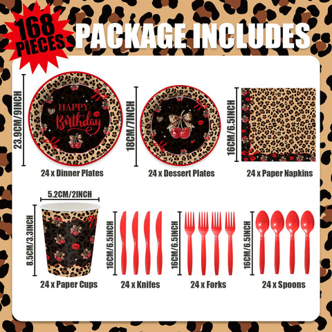 Liushugu red cheetah plates 7-inch ideal for snacks and treats