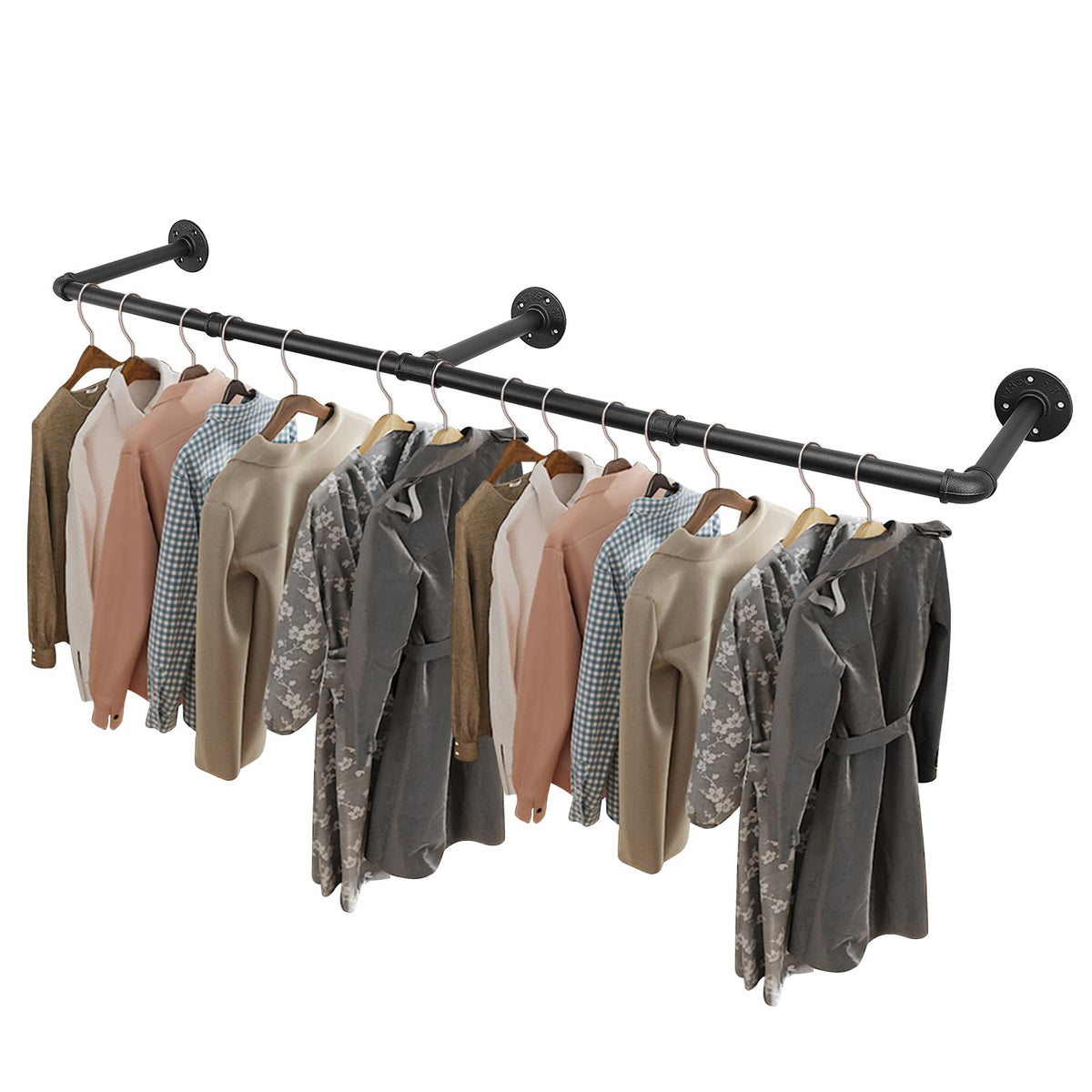 Livabber industrial pipe clothes rack wall mounted for space-saving bedroom organization
