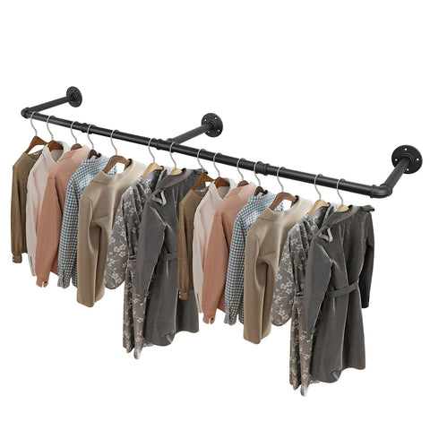 Livabber industrial pipe clothes rack wall mounted for space-saving bedroom organization