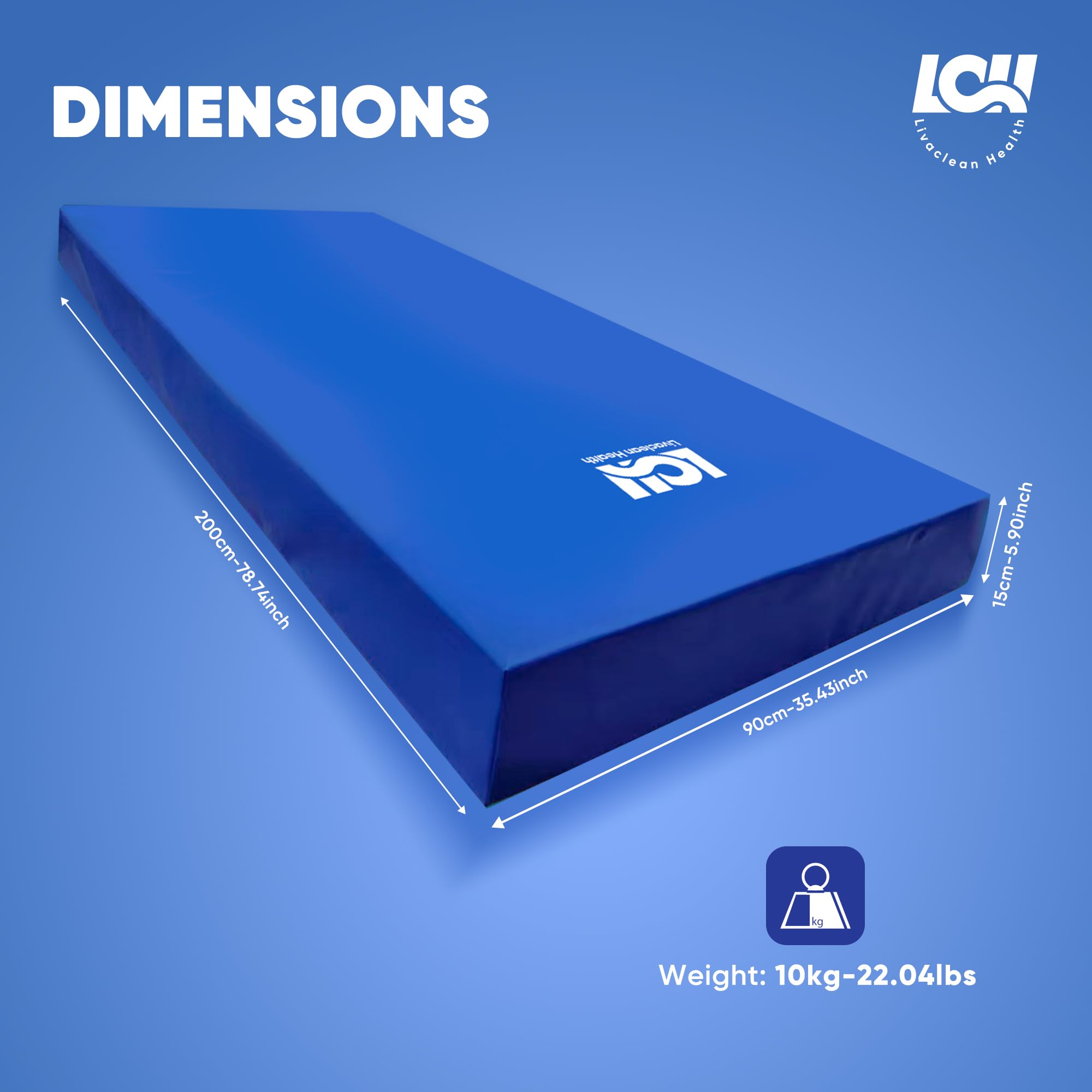 Livaclean Health gel memory foam top layer improves pressure relief
