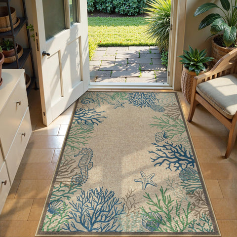 LIVEBOX rug with non-slip backing stays put on entryways and porches for safety