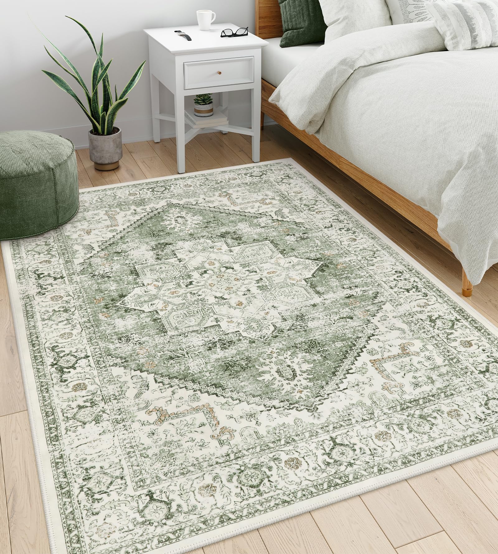 LIVEBOX non-slip rubber-backed rug helps prevent slips in high-traffic areas.