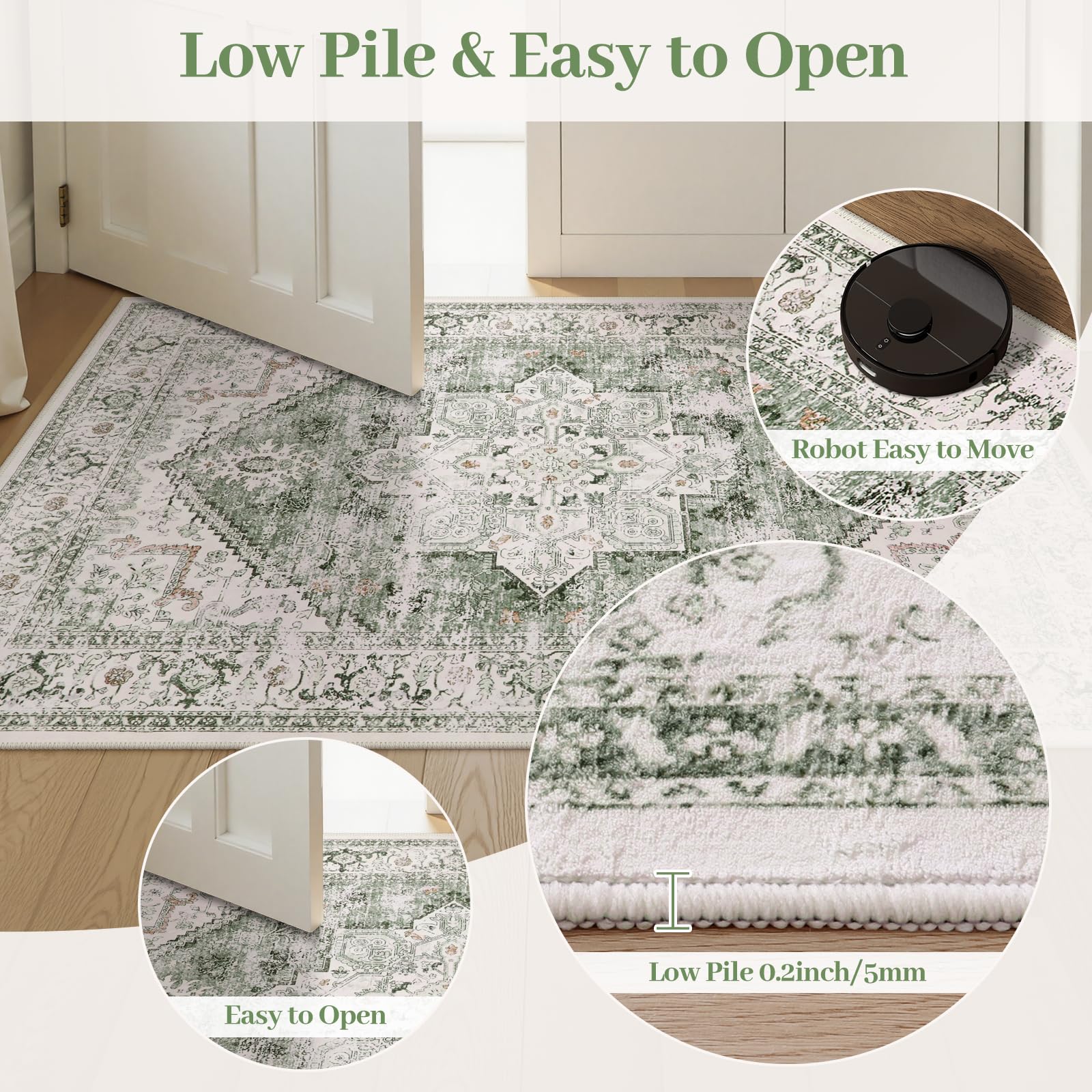 LiveBOX machine-washable rug simplifies cleanups with cold-water washing on a gentle cycle.