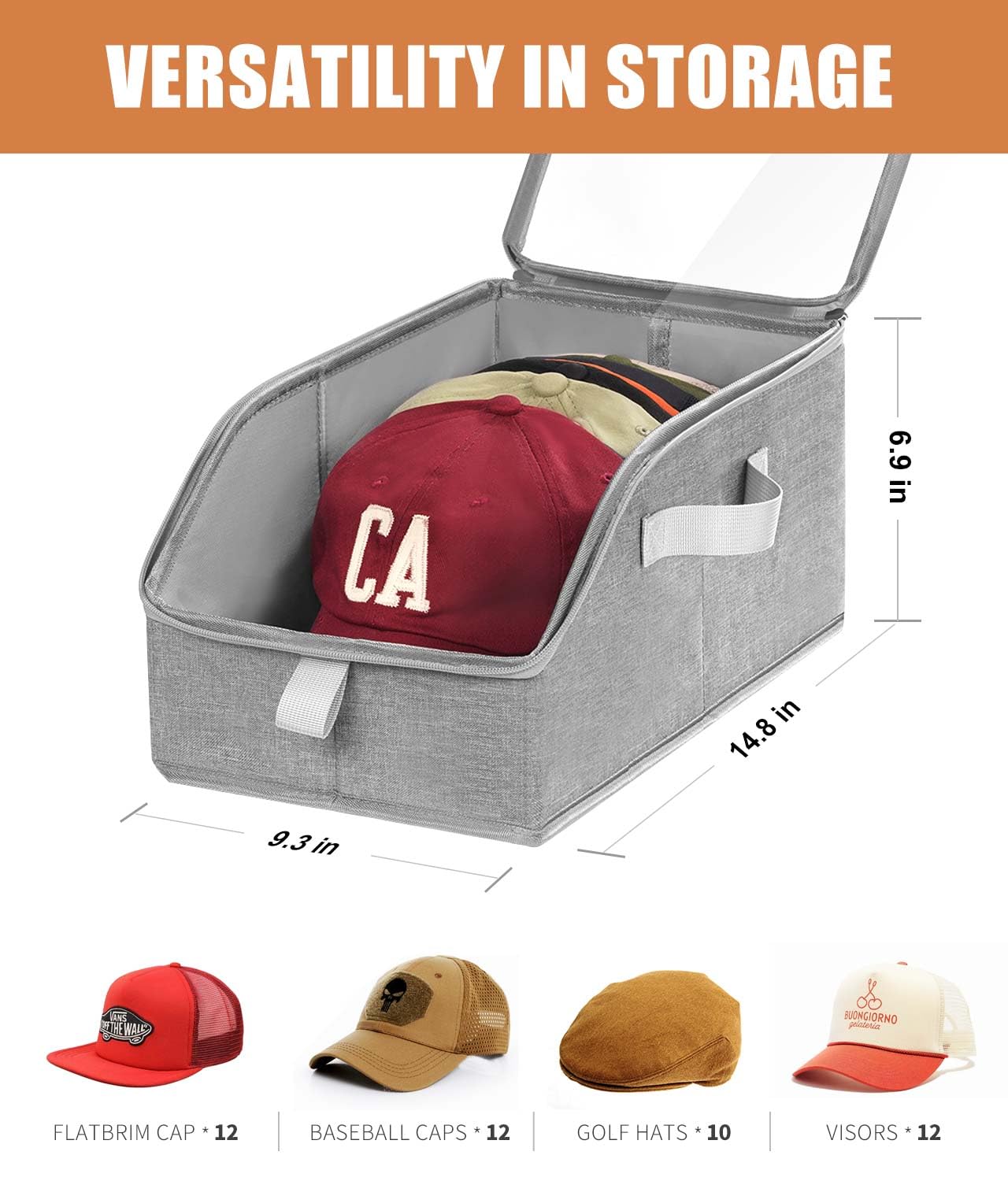 Livelab stackable hat boxes save space in your closet.
