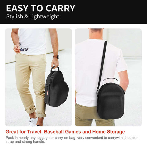Livelab hat case carrying handle and adjustable strap for easy transport.