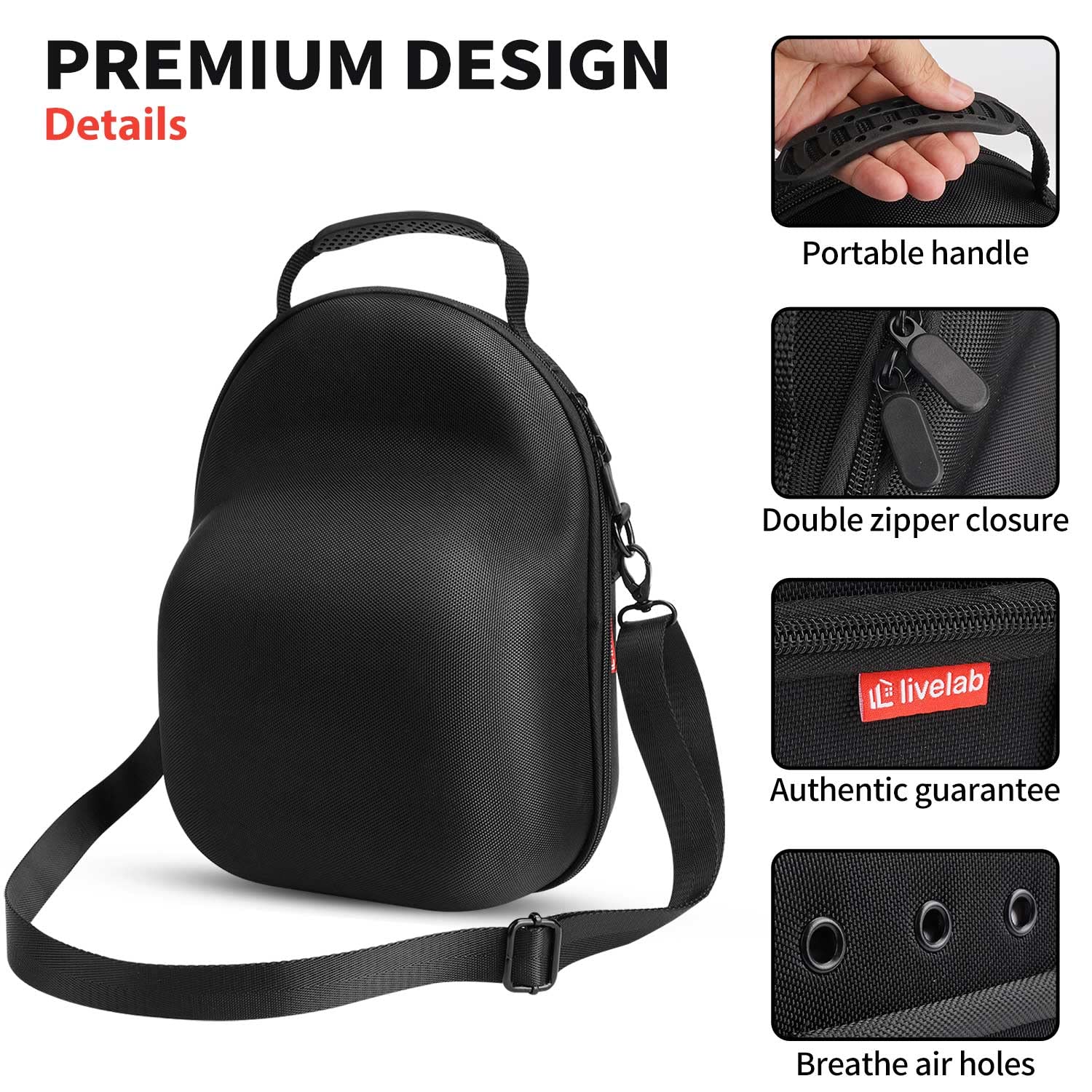 Livelab hat case crush-proof and water-resistant for on-the-go storage.