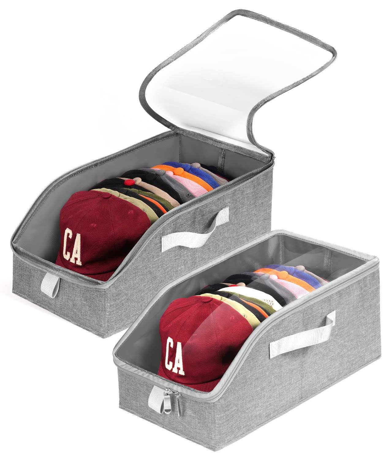 Livelab hat organizer two-pack with clear window keeps caps visible and accessible.