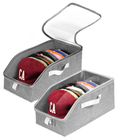 Livelab hat organizer two-pack with clear window keeps caps visible and accessible.