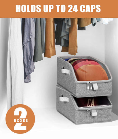 Livelab hat storage with clear window highlights up to 12 caps per box.