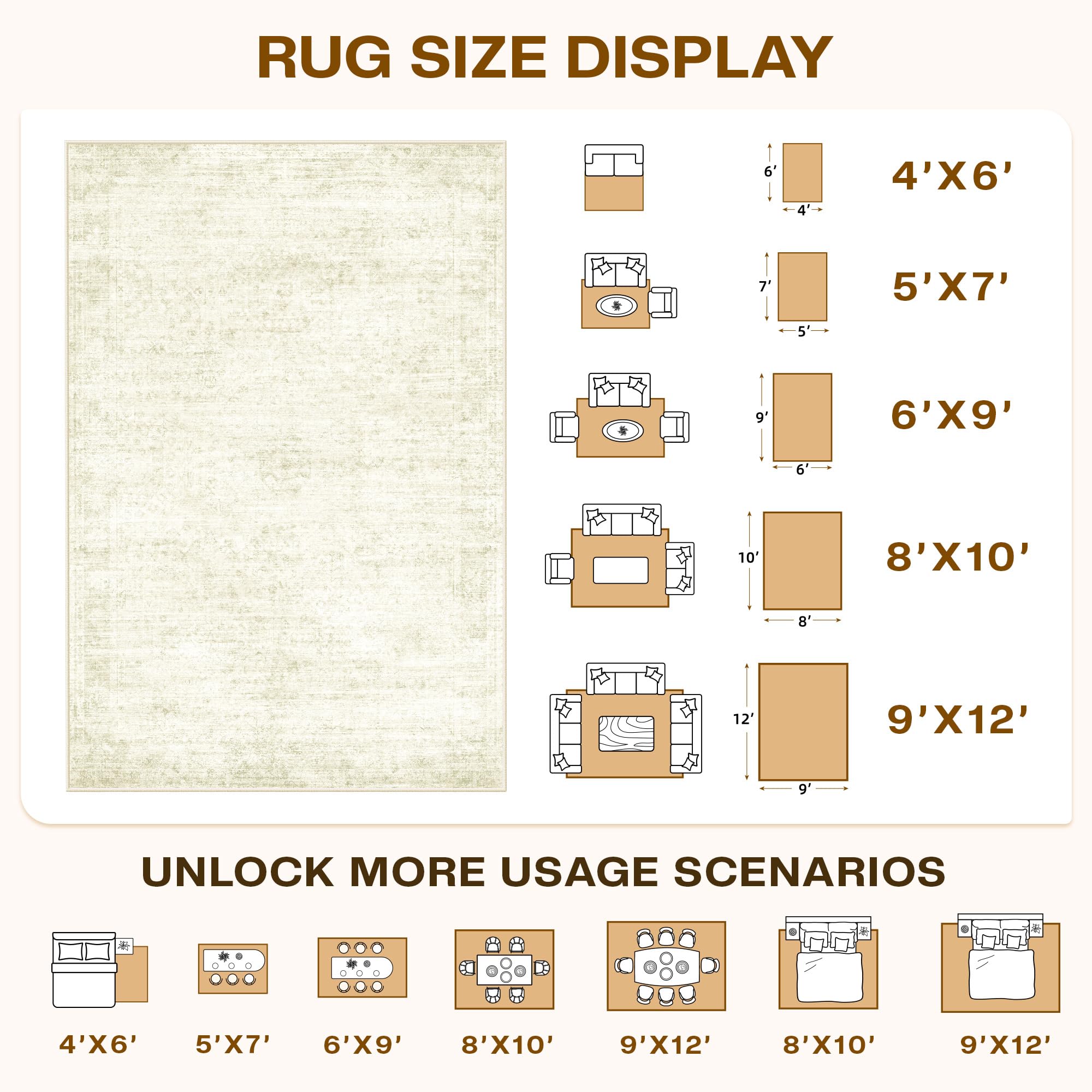 LIVELYGLOW non-slip backing keeps the rug secure on hardwood floors