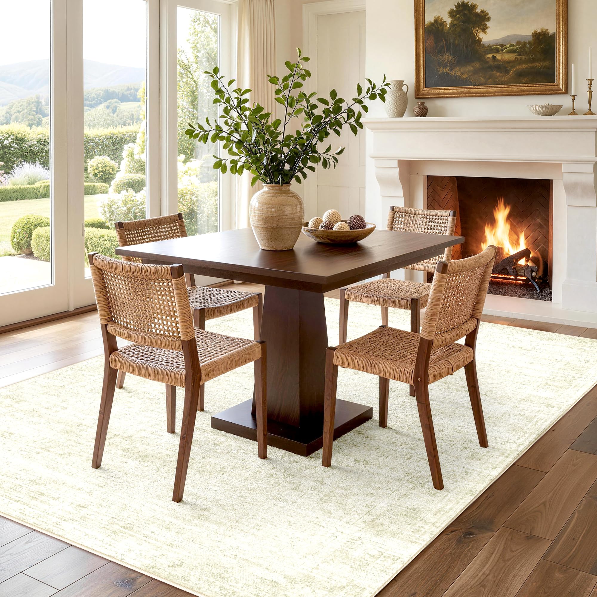 LIVELYGLOW crease recovery keeps the rug flat after unboxing.