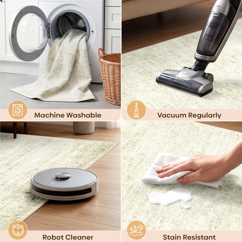 LIVELYGLOW rug captures pet-friendly spills for easy cleanup.