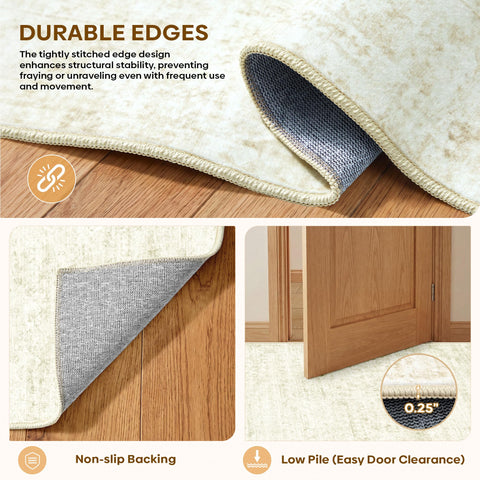 LIVELYGLOW soft low-pile rug provides comfortable underfoot in daily use