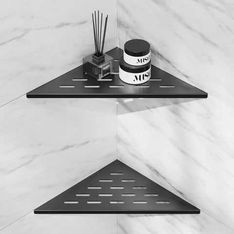 Lives corner shower shelves 2-pack front view for space-saving bathroom organization.