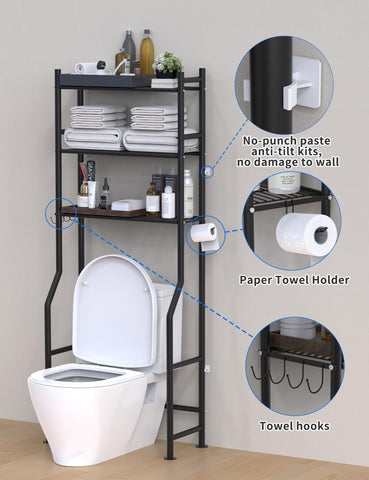 Livilord bathroom stand with hooks provides versatile towel storage solution.