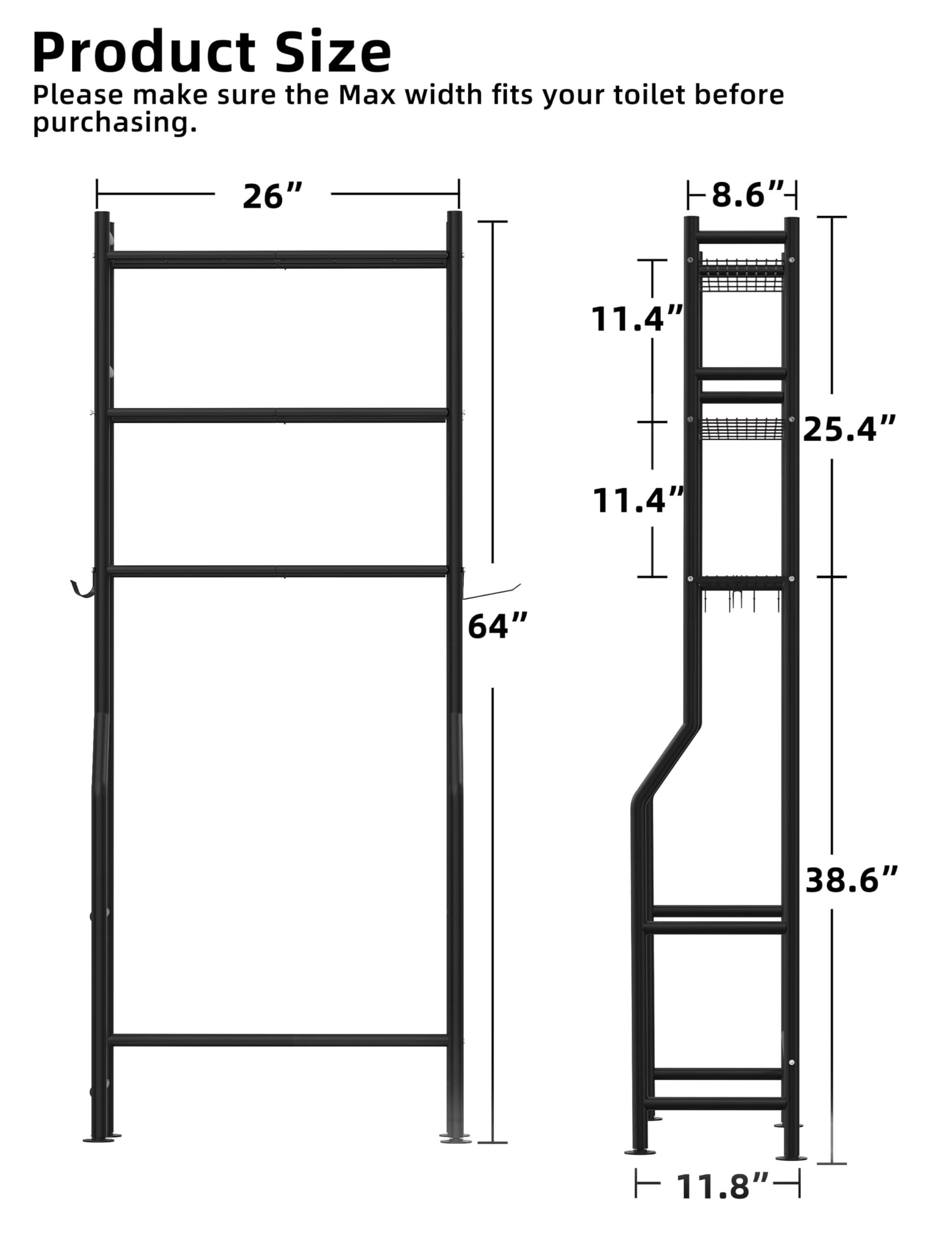 Livilord toilet paper holder shelf keeps essentials within arm's reach.