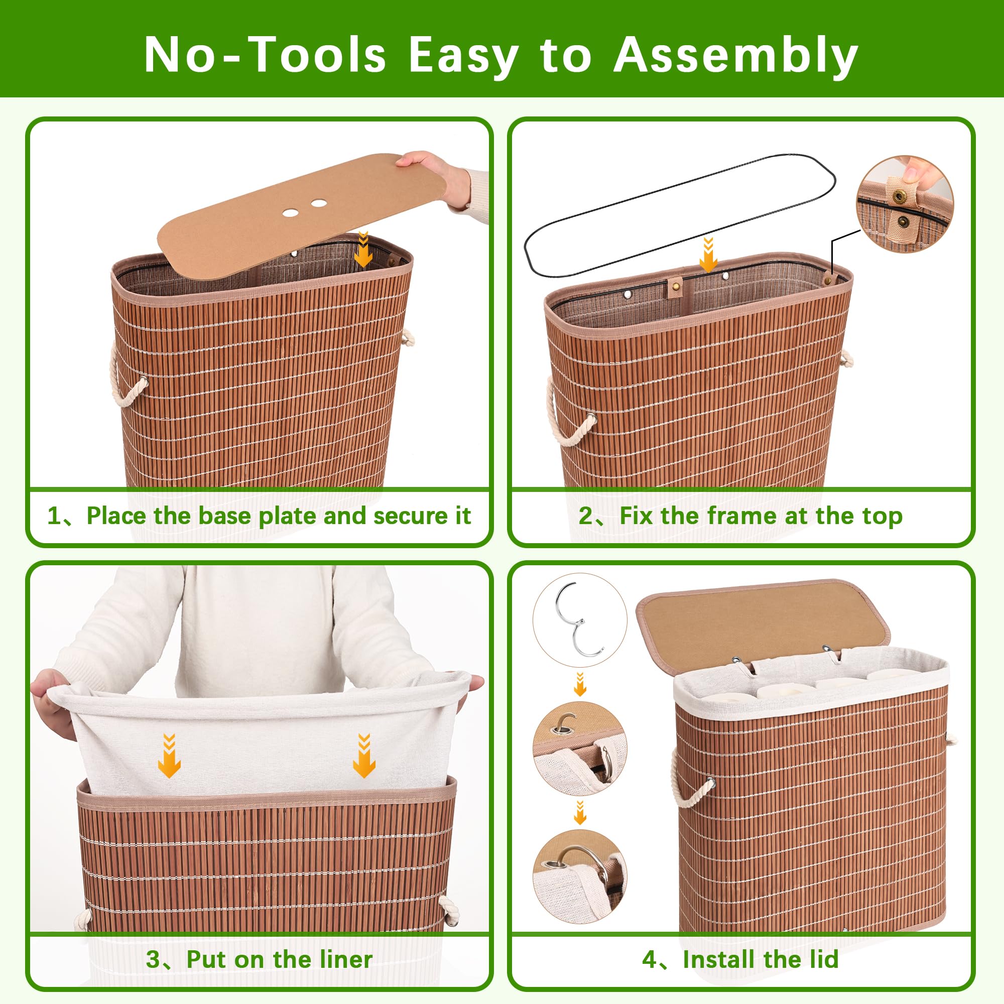 Livole bamboo storage blends with neutral decor for a tidy look.