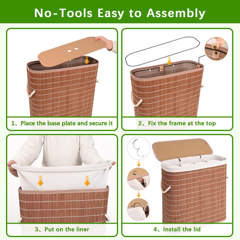 Livole bamboo storage blends with neutral decor for a tidy look.
