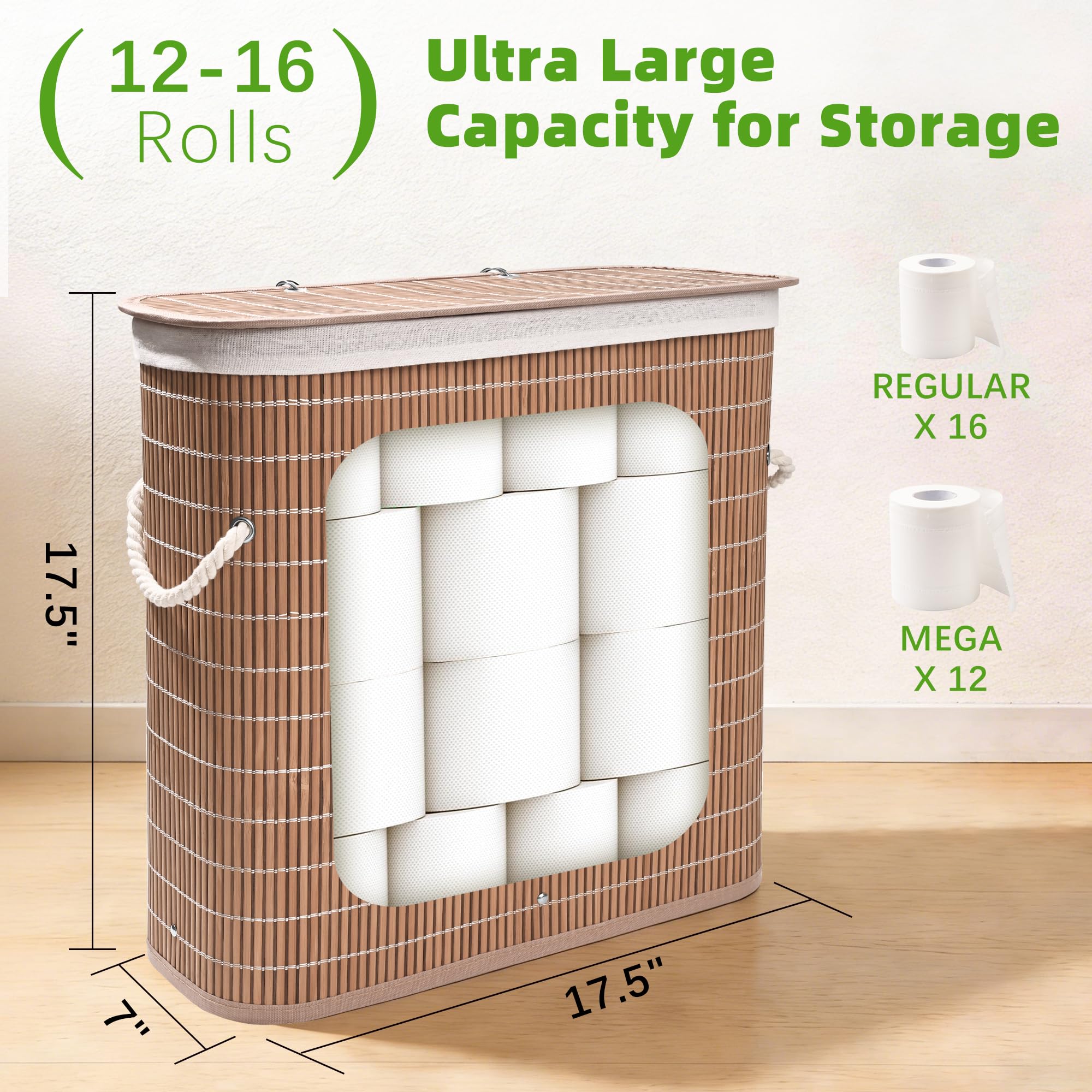 Livole bamboo bathroom organizer with detachable liner for easy cleaning and maintenance.