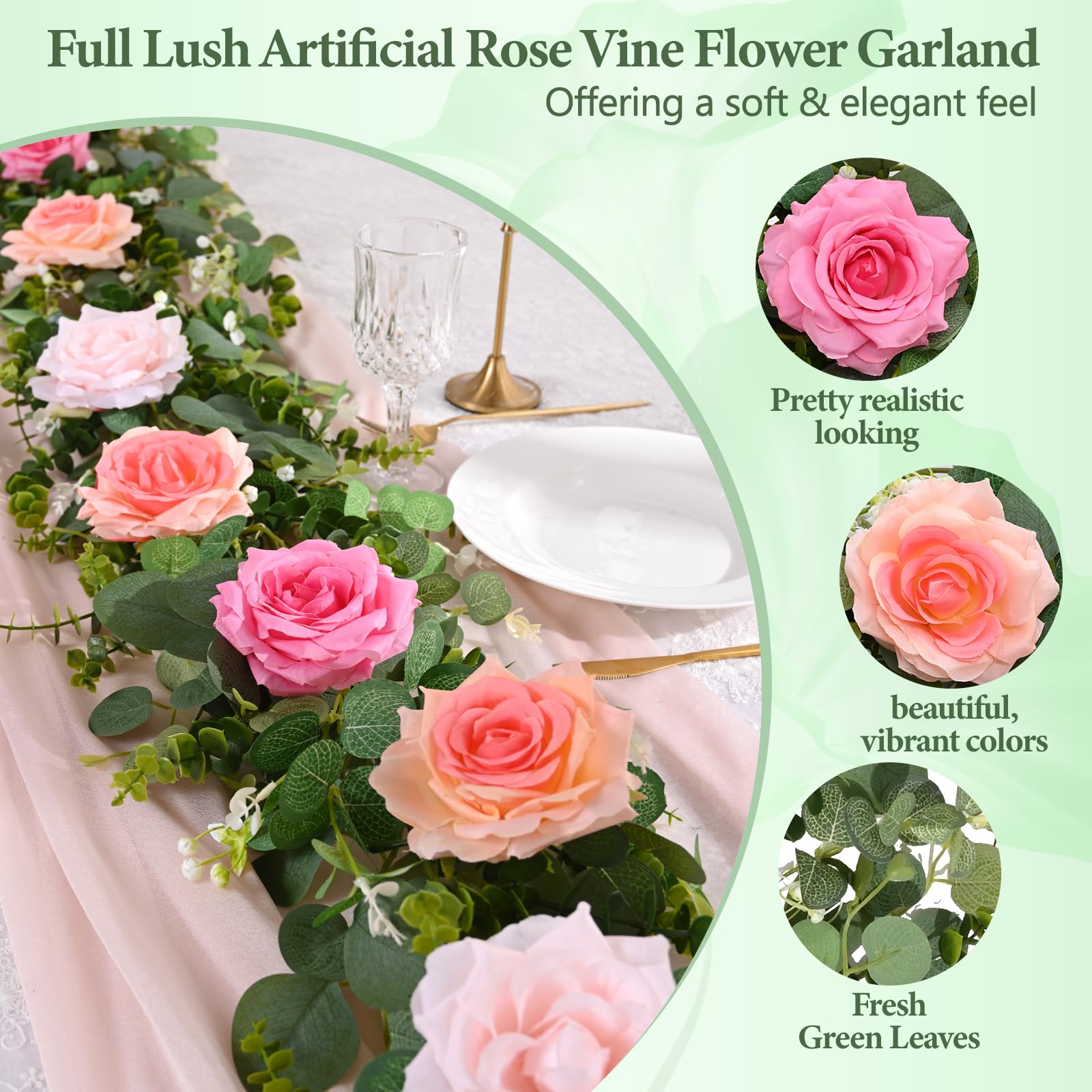 Livole eucalyptus leaves garland adds natural greenery to home decor.