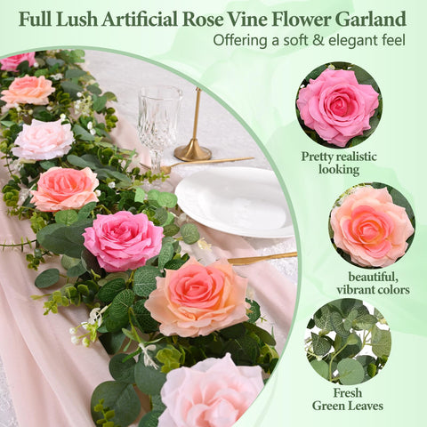 Livole eucalyptus leaves garland adds natural greenery to home decor.